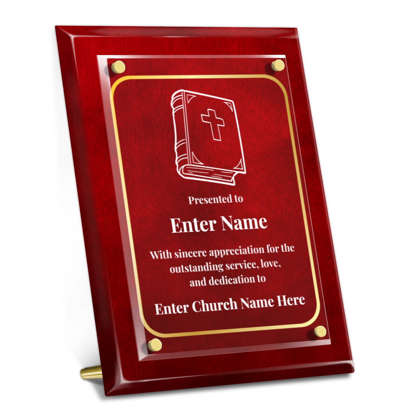 Bible 9" x 12" High Gloss Piano Finish Photo Plaque