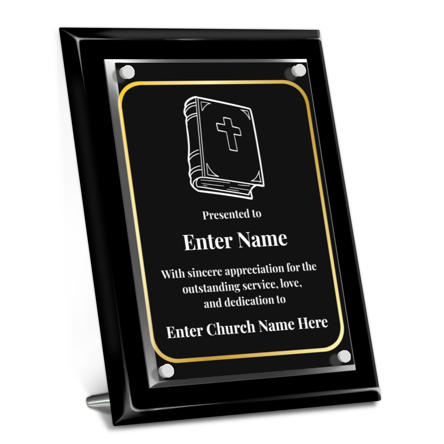 Bible 9" x 12" High Gloss Piano Finish Photo Plaque