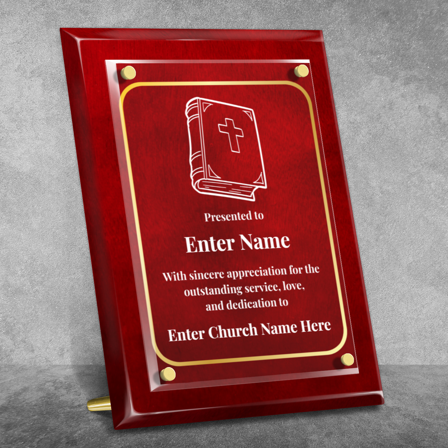 Bible 9" x 12" High Gloss Piano Finish Photo Plaque