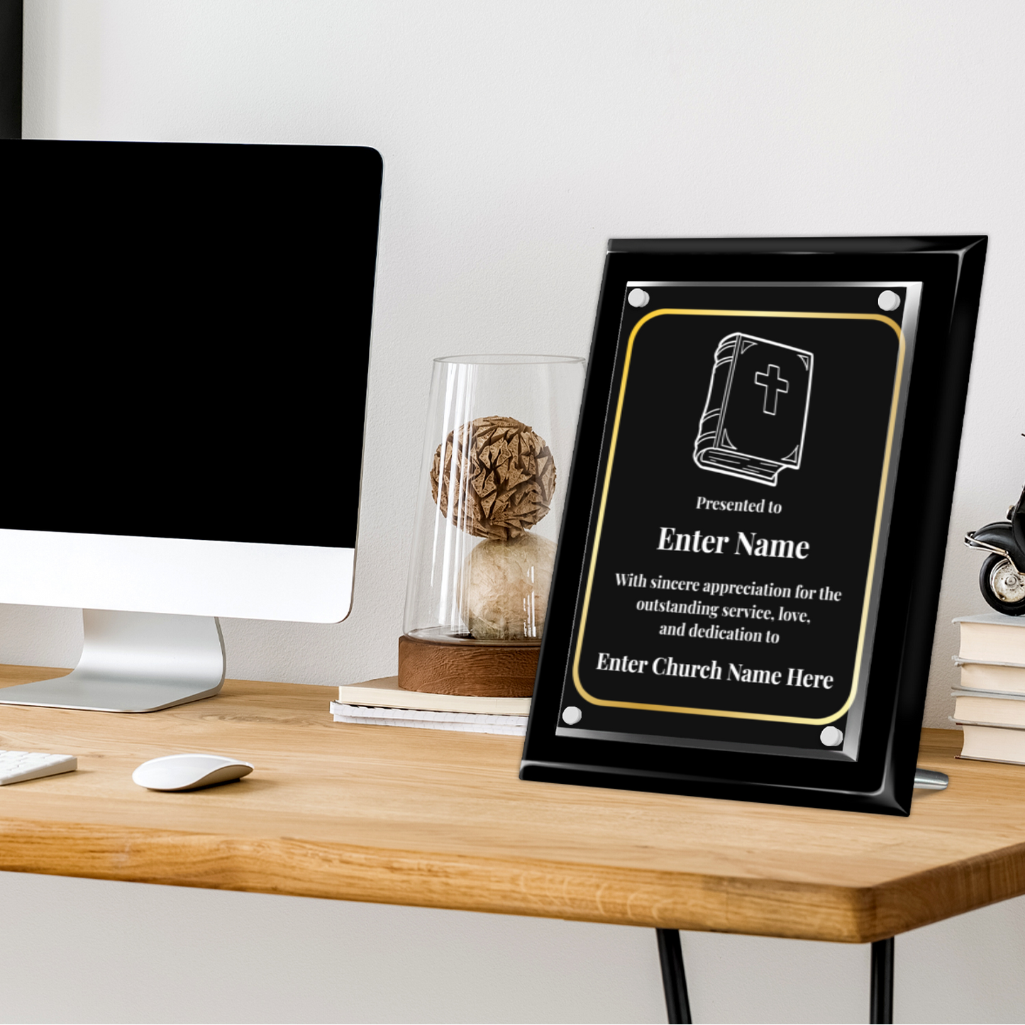 Bible 9" x 12" High Gloss Piano Finish Photo Plaque