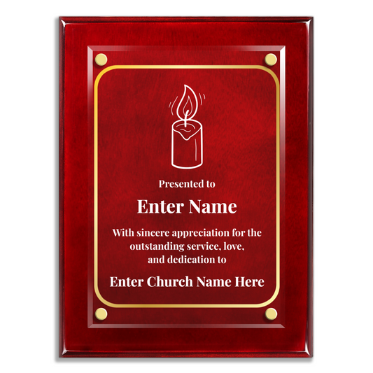 Candle 9" x 12" High Gloss Piano Finish Photo Plaque