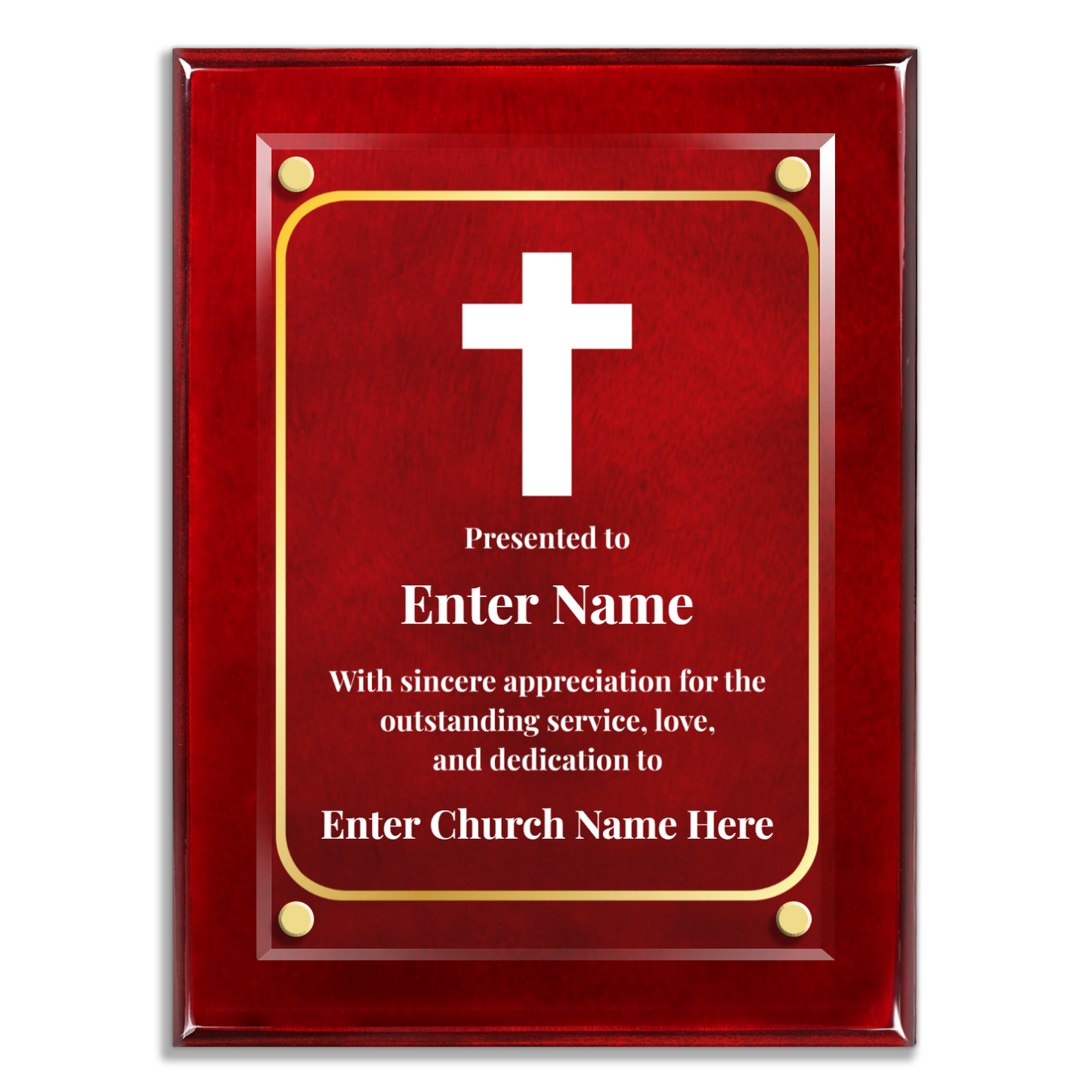 Cross 9" x 12" High Gloss Piano Finish Photo Plaque