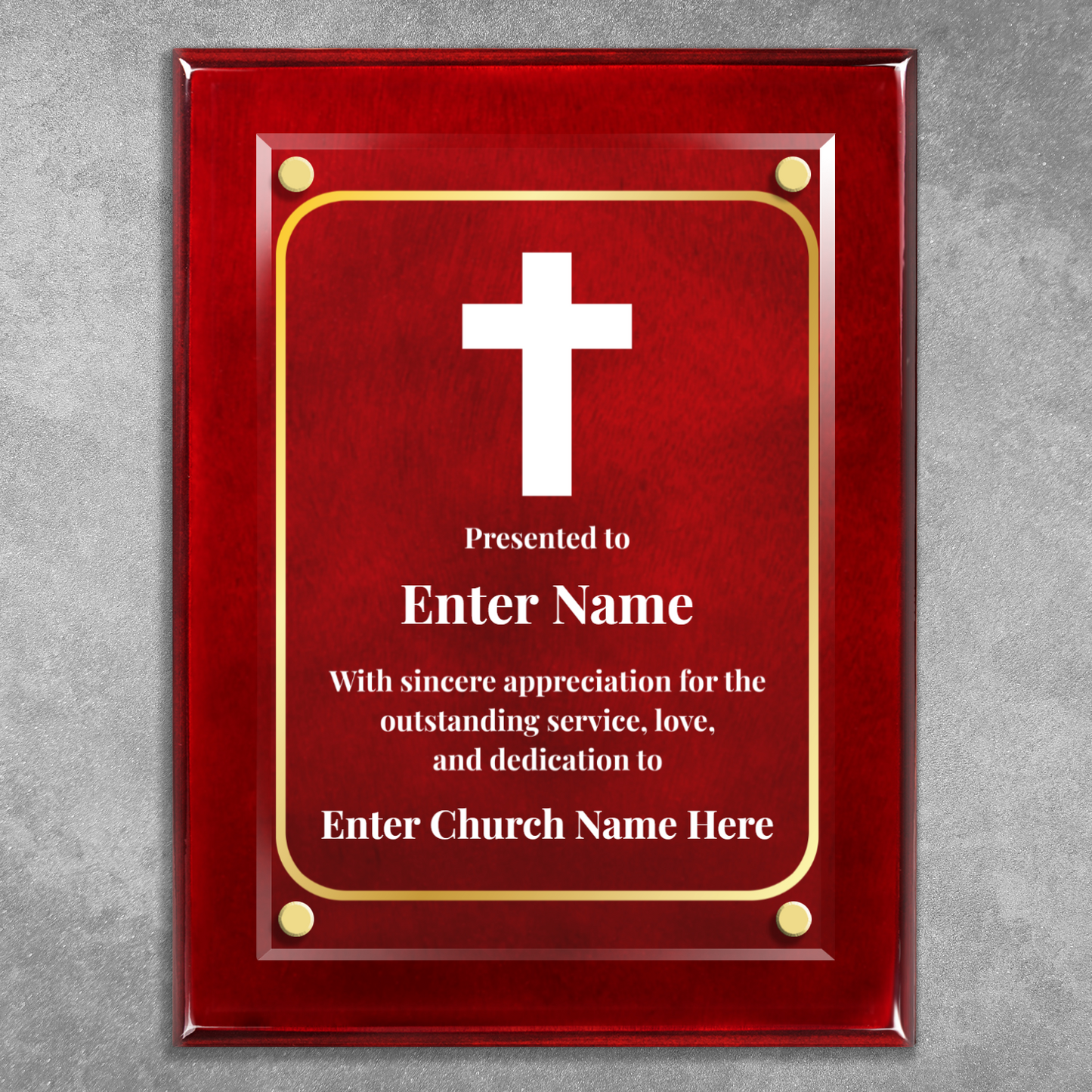 Cross 9" x 12" High Gloss Piano Finish Photo Plaque