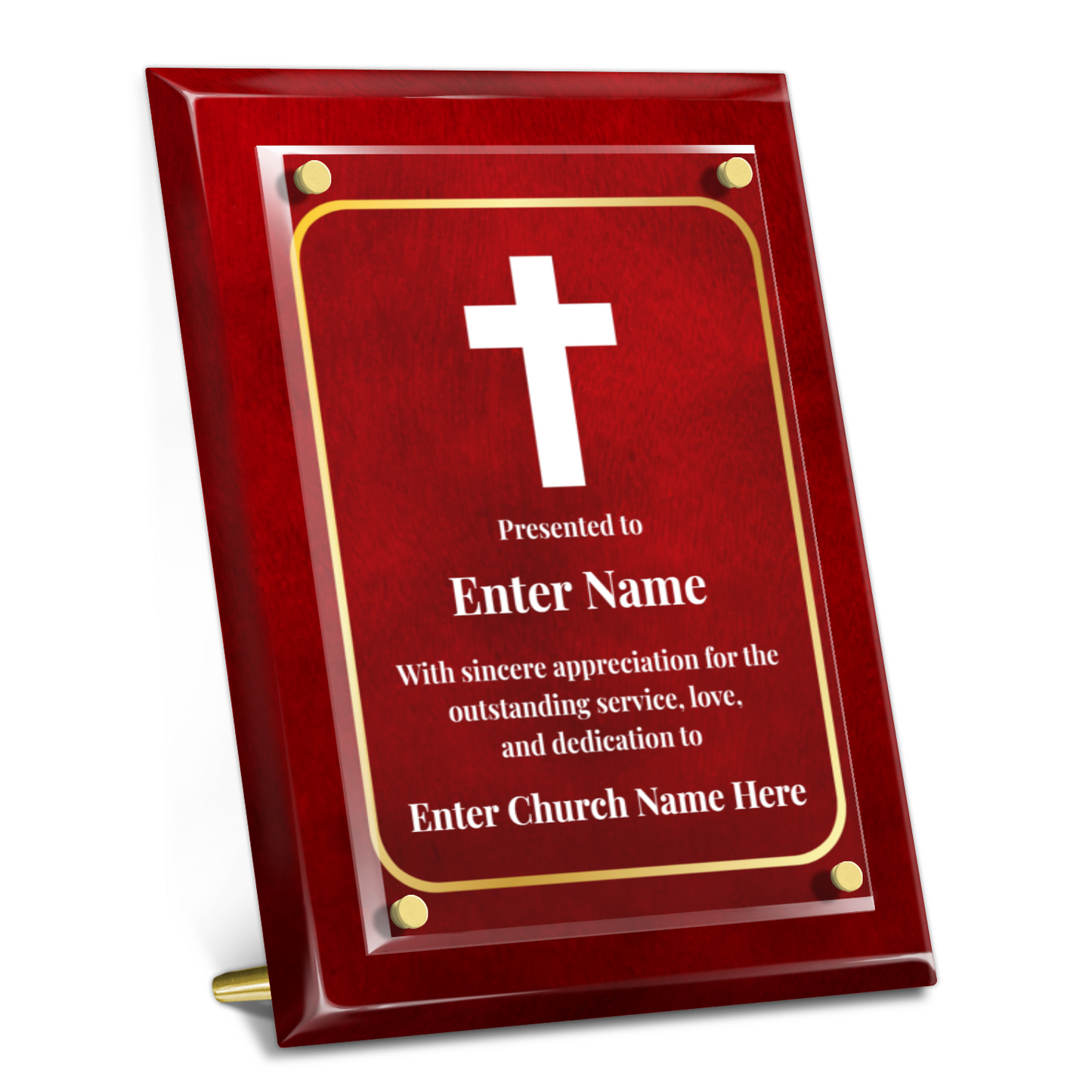 Cross 9" x 12" High Gloss Piano Finish Photo Plaque