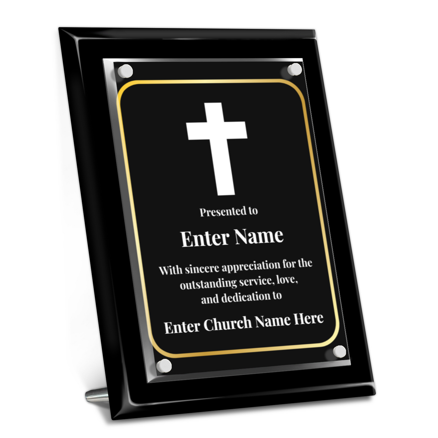 Cross 9" x 12" High Gloss Piano Finish Photo Plaque