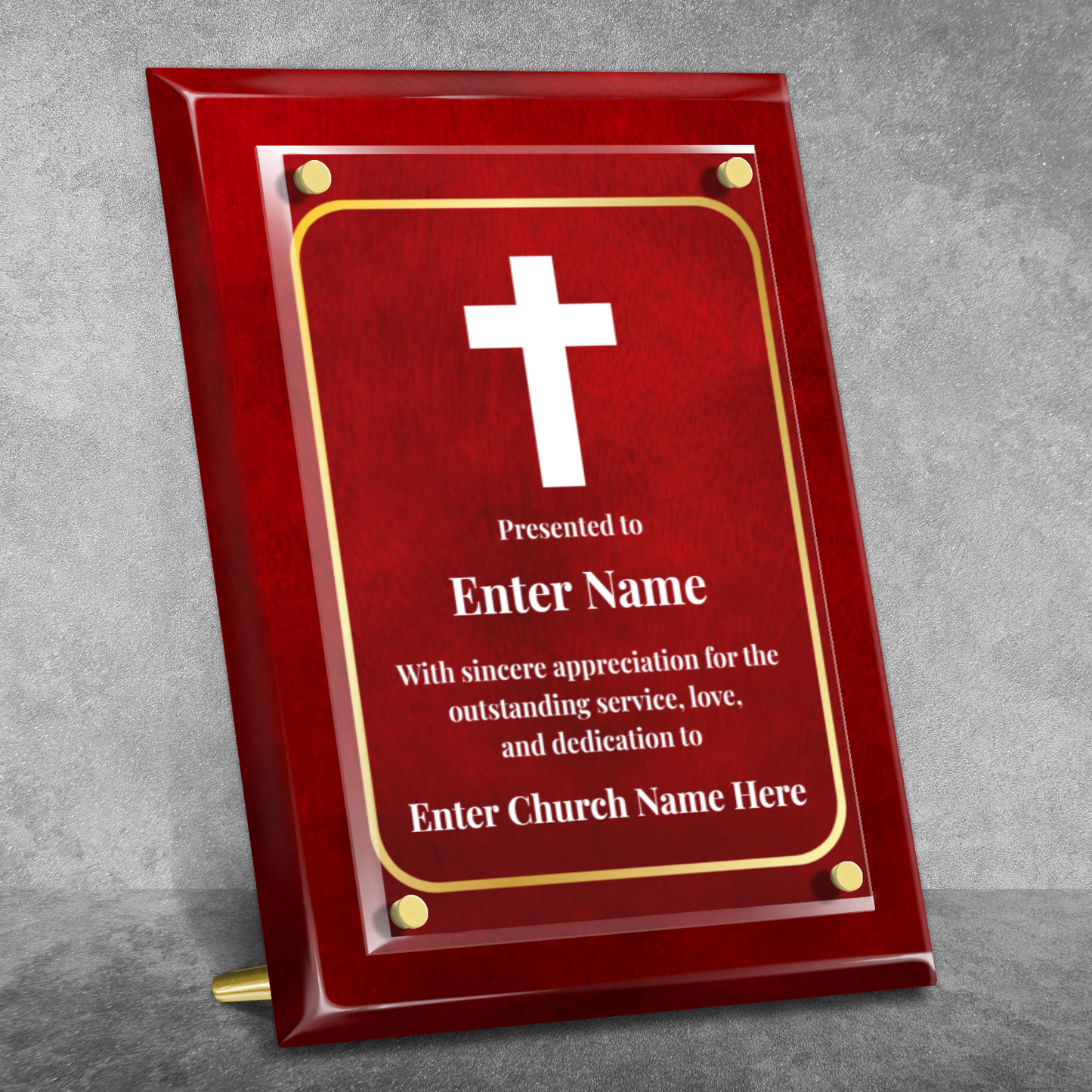 Cross 9" x 12" High Gloss Piano Finish Photo Plaque