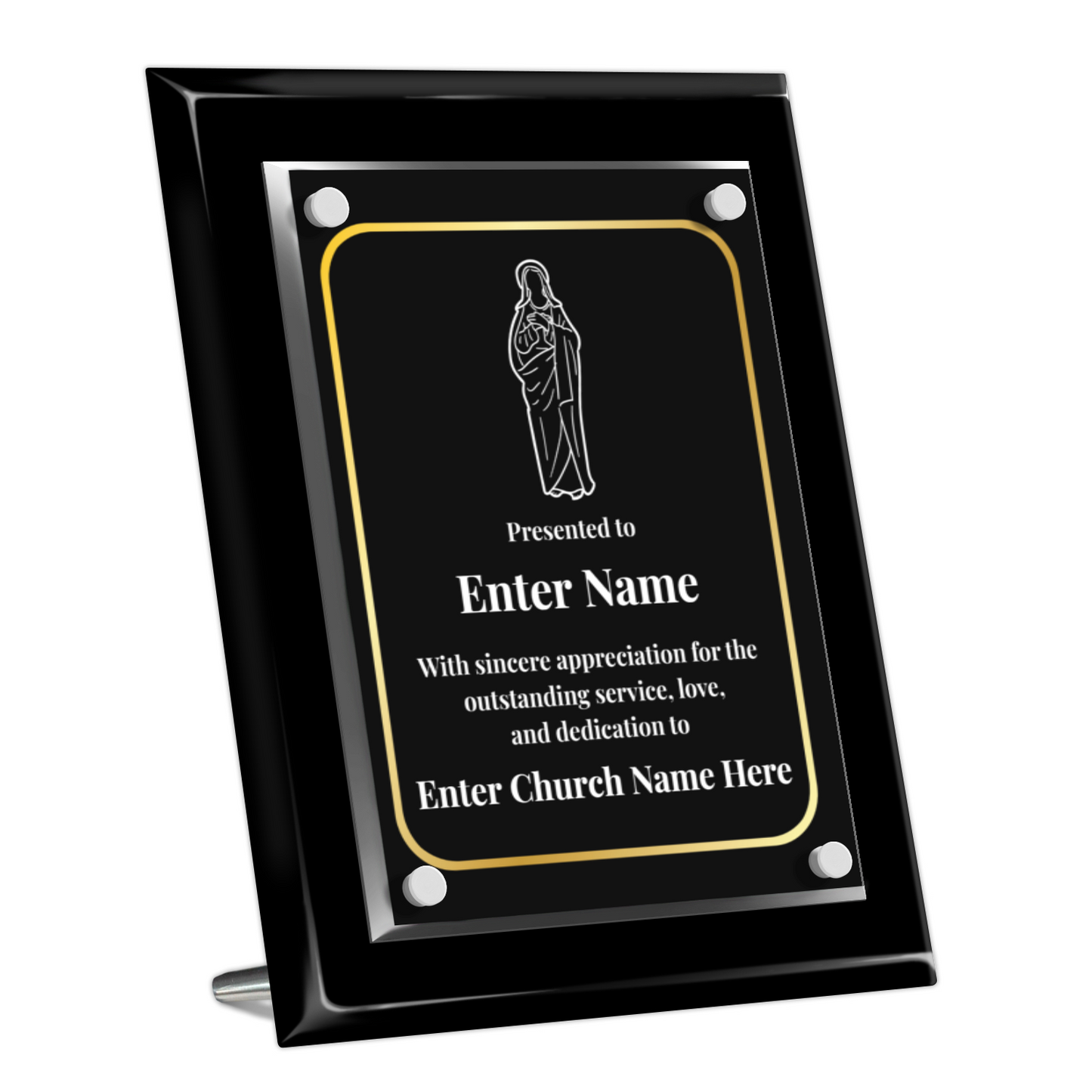 Holy Mary  8" x 10" High Gloss Piano Finish Photo Plaque