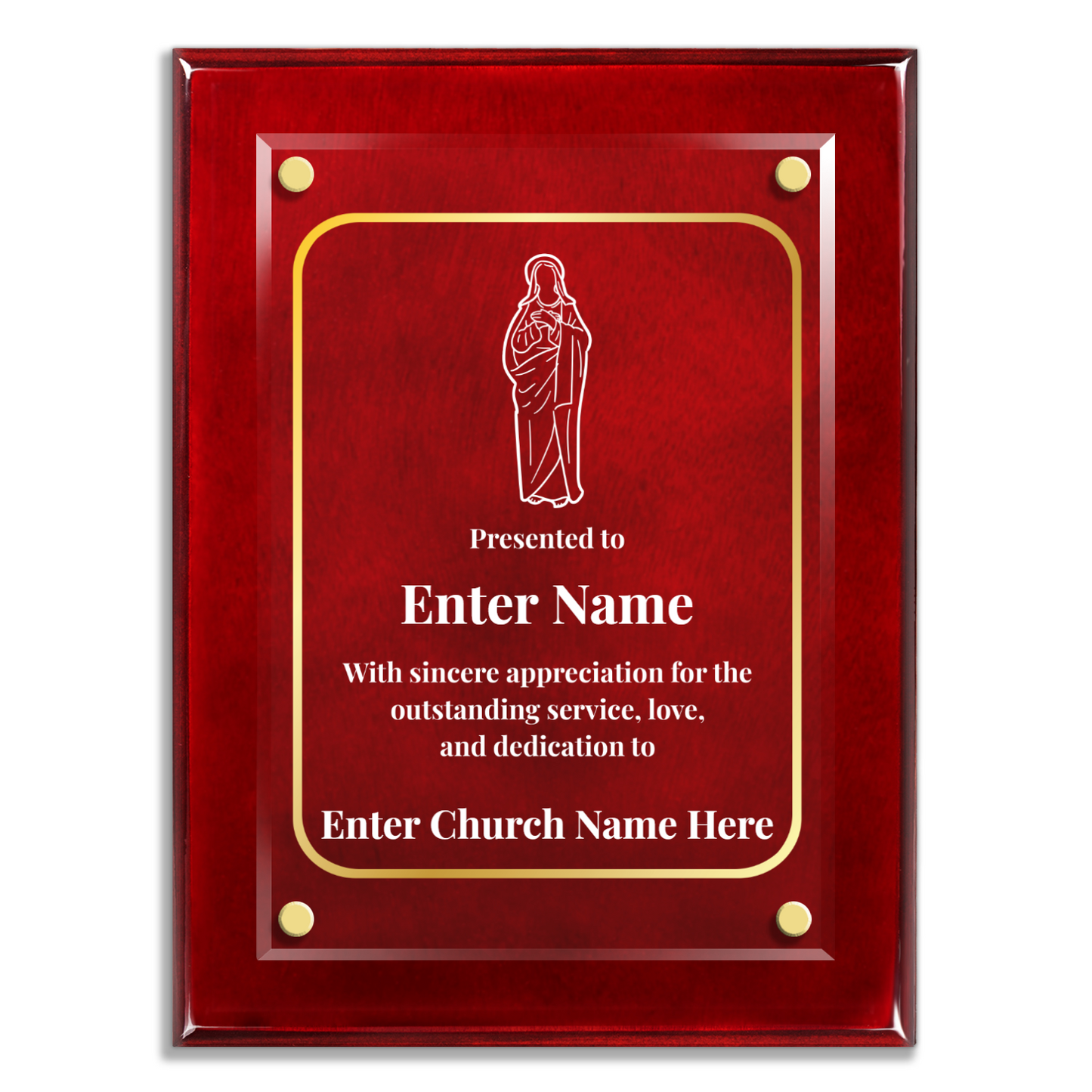 Holy Mary 9" x 12" High Gloss Piano Finish Photo Plaque