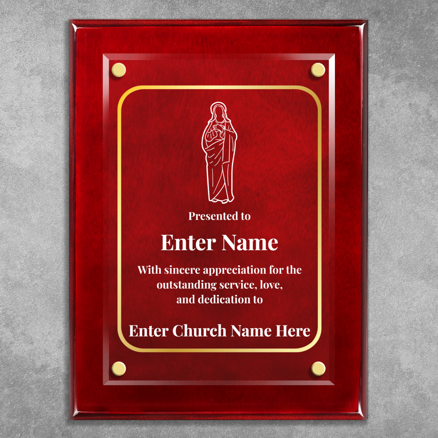 Holy Mary 9" x 12" High Gloss Piano Finish Photo Plaque