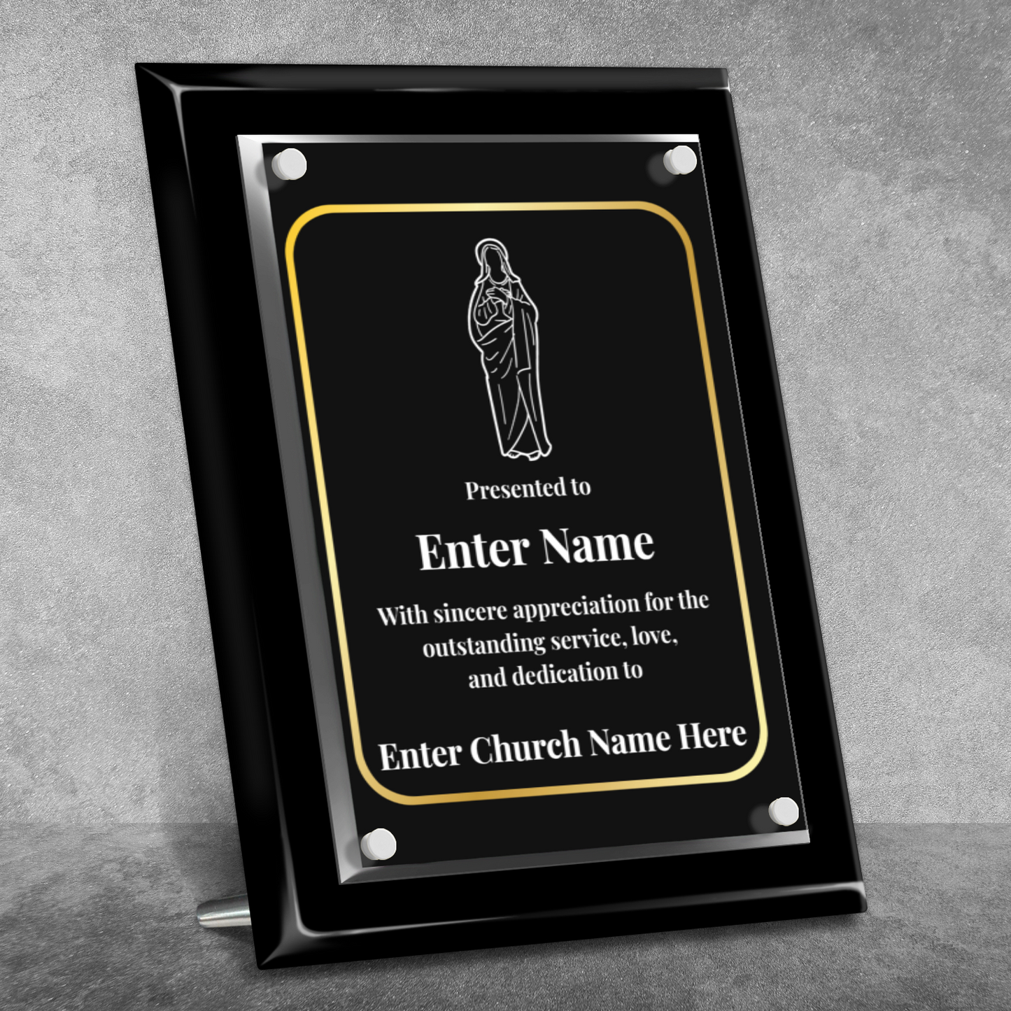 Holy Mary 9" x 12" High Gloss Piano Finish Photo Plaque