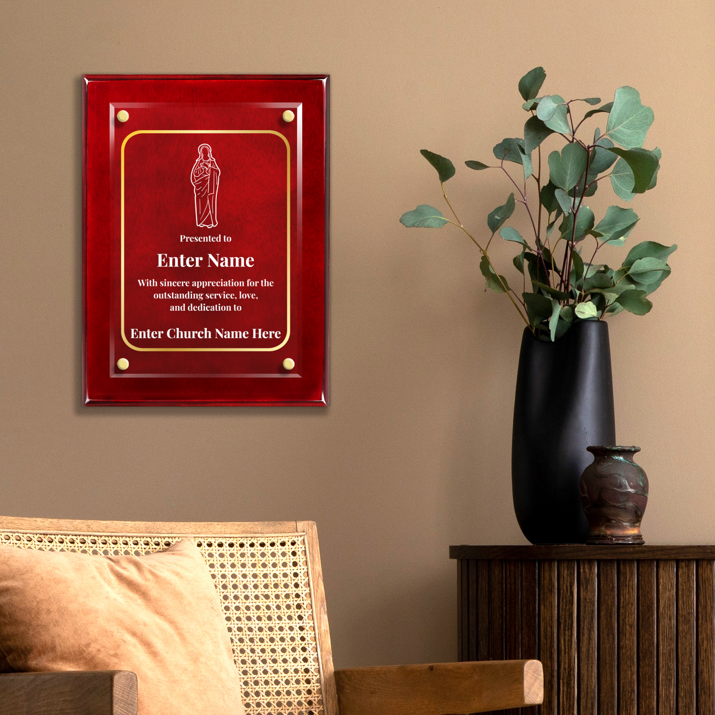 Holy Mary 9" x 12" High Gloss Piano Finish Photo Plaque