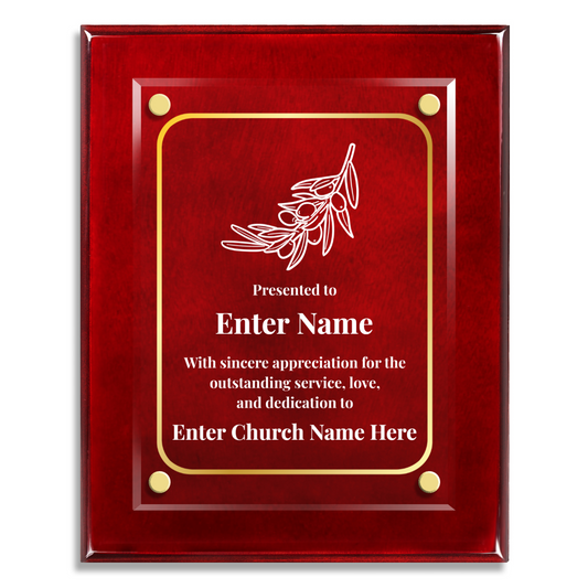 Olive Branch  8" x 10" High Gloss Piano Finish Photo Plaque