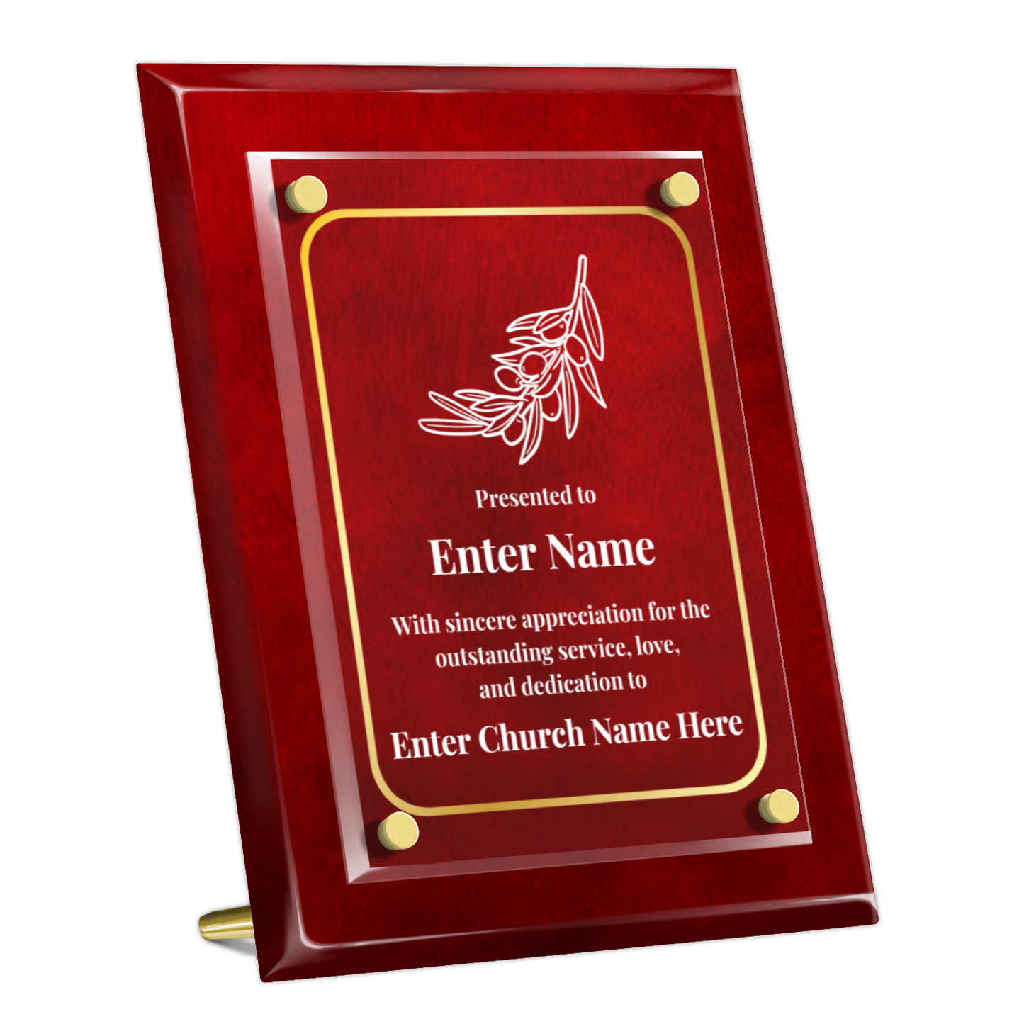 Olive Branch  8" x 10" High Gloss Piano Finish Photo Plaque