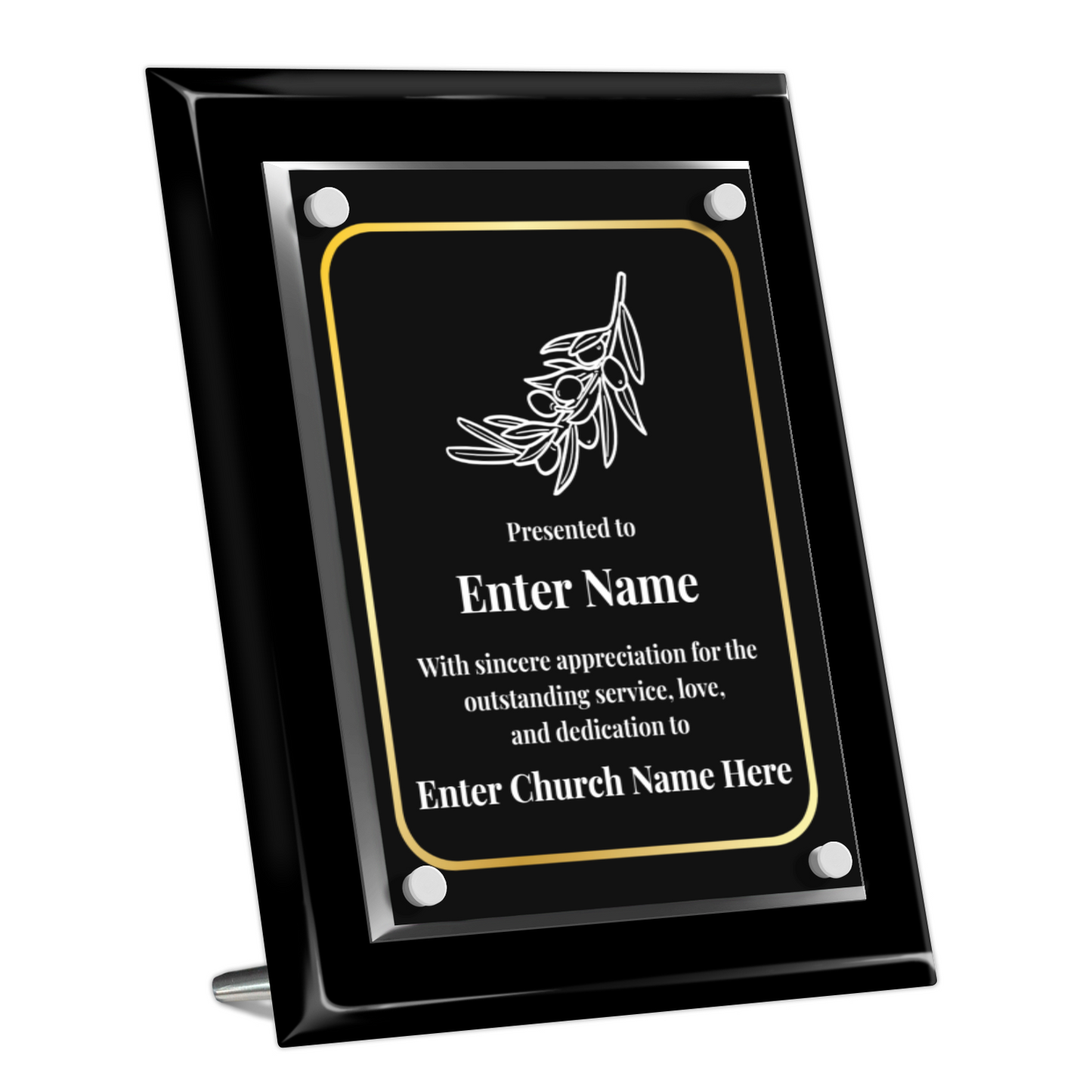 Olive Branch  8" x 10" High Gloss Piano Finish Photo Plaque