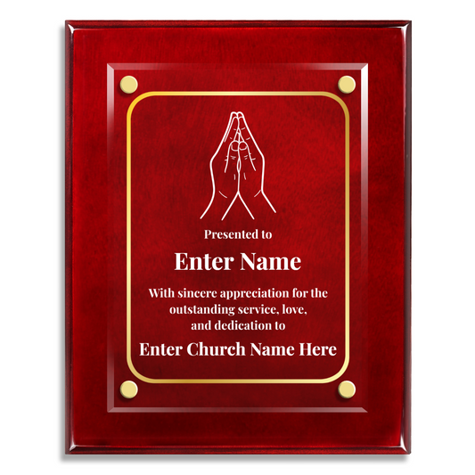 Praying Hands  8" x 10" High Gloss Piano Finish Photo Plaque