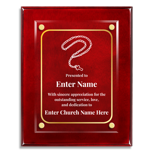 Rosary Beads  8" x 10" High Gloss Piano Finish Photo Plaque