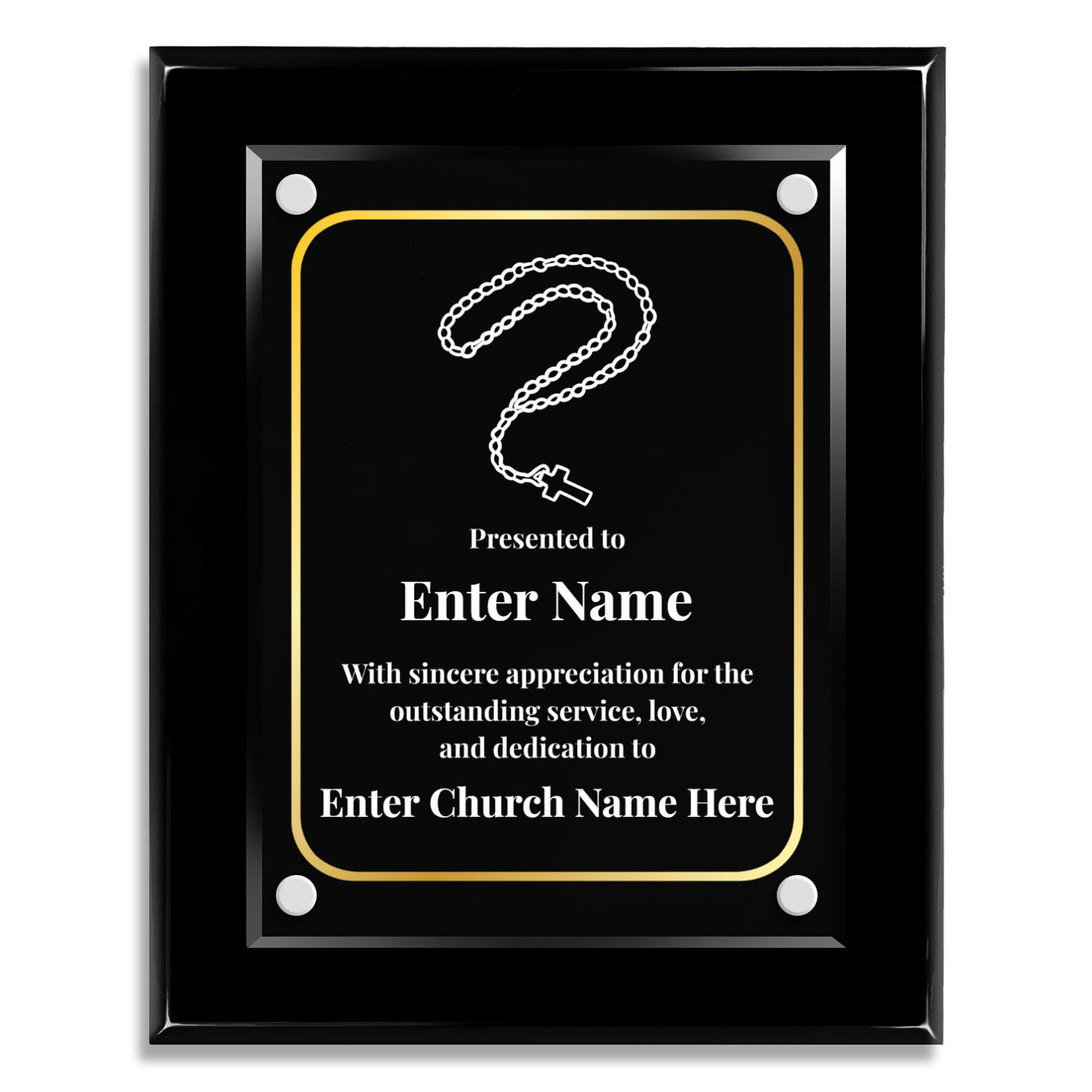 Rosary Beads  8" x 10" High Gloss Piano Finish Photo Plaque