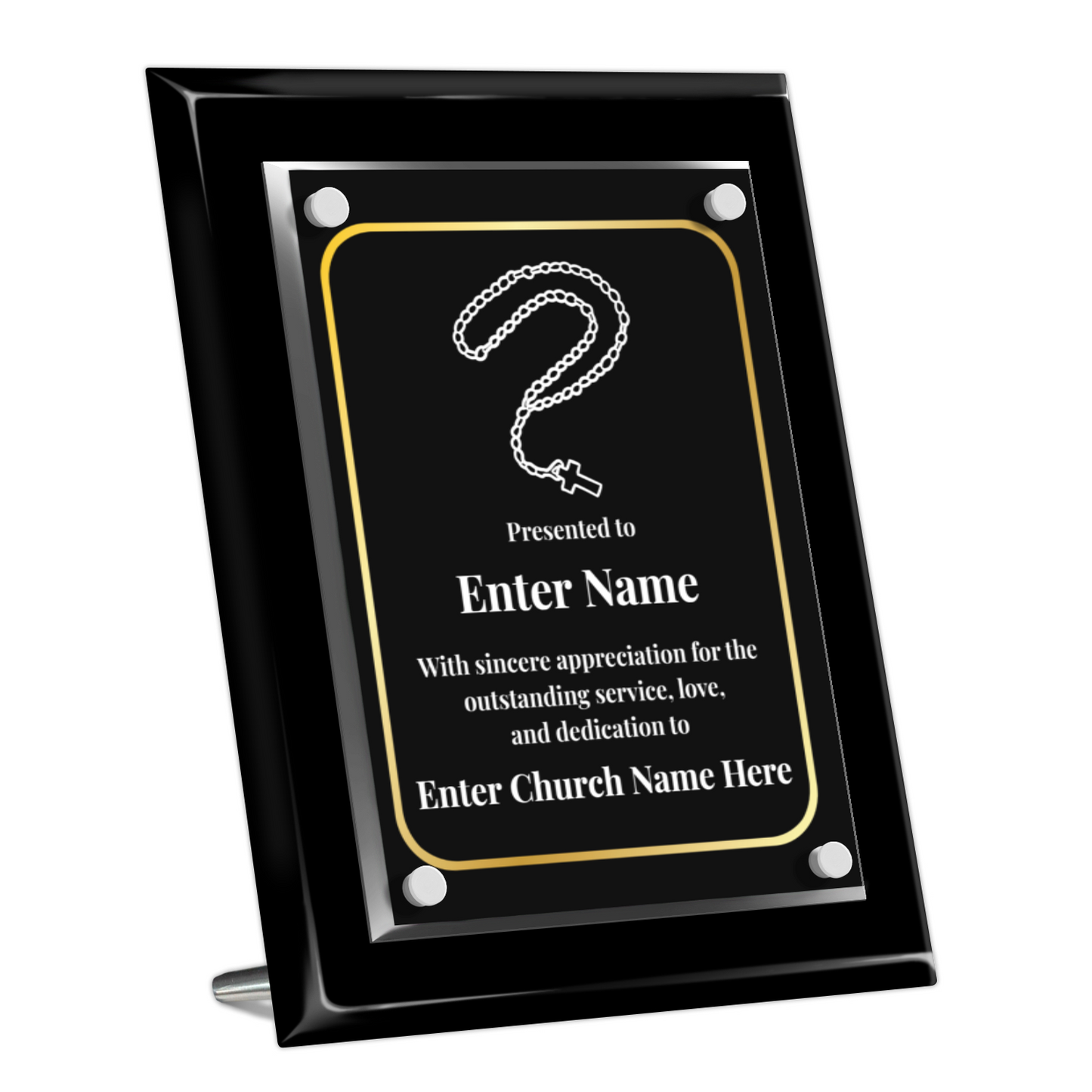 Rosary Beads  8" x 10" High Gloss Piano Finish Photo Plaque