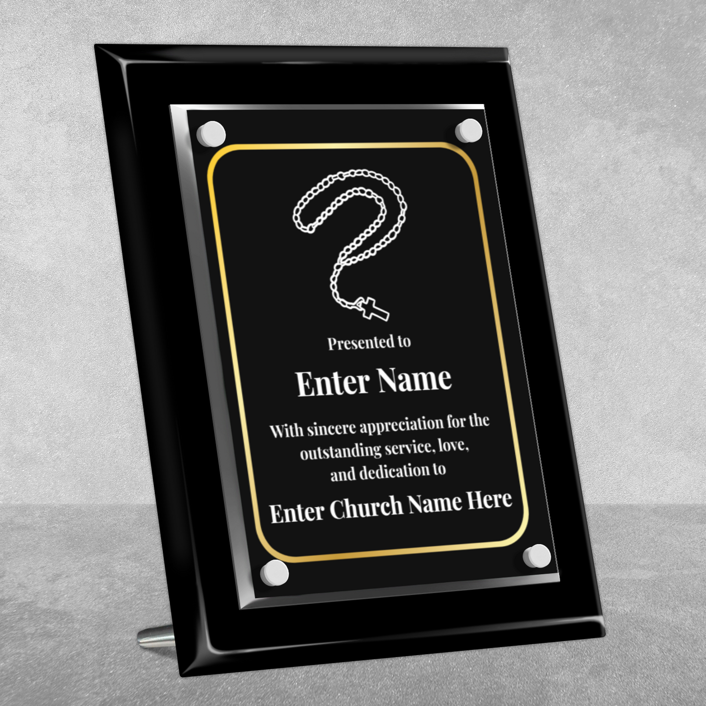 Rosary Beads  8" x 10" High Gloss Piano Finish Photo Plaque