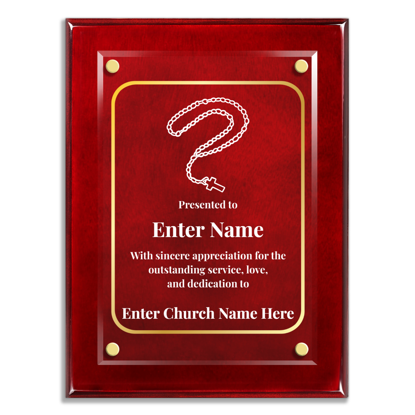 Rosary Beads 9" x 12" High Gloss Piano Finish Photo Plaque