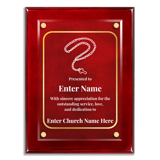 Rosary Beads 9" x 12" High Gloss Piano Finish Photo Plaque
