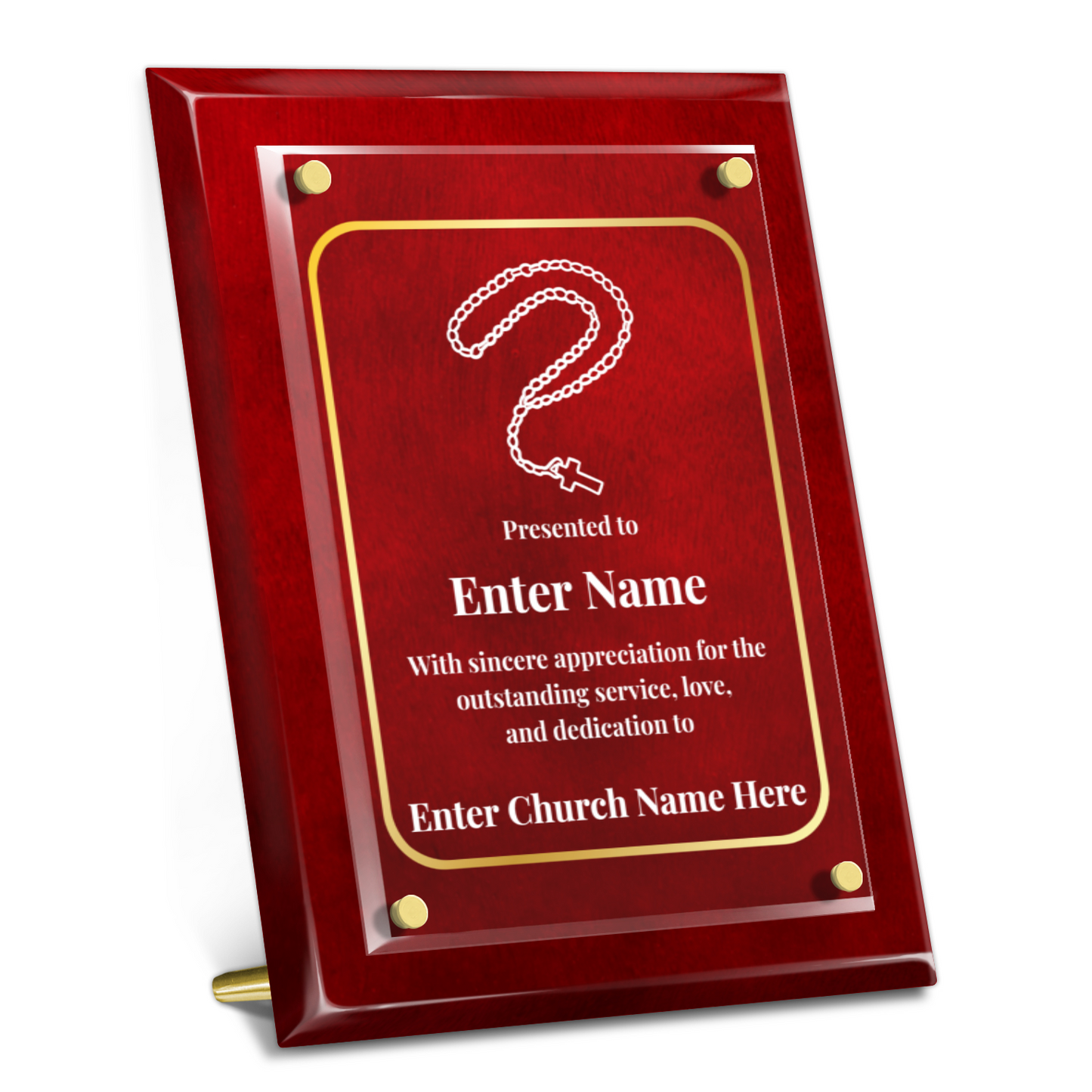 Rosary Beads 9" x 12" High Gloss Piano Finish Photo Plaque