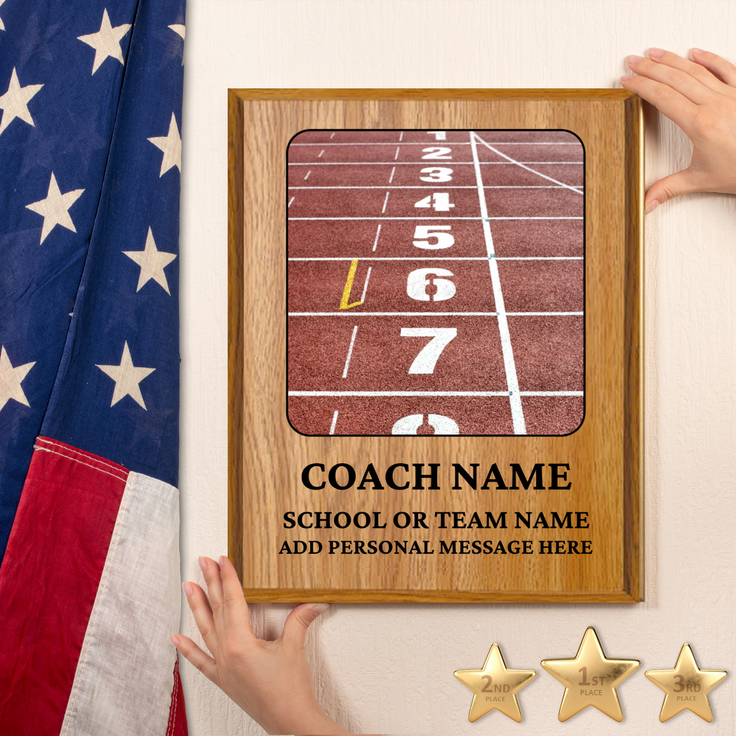 Personalized UV Printed Luxury Award Track and Field 10.5" x 13"