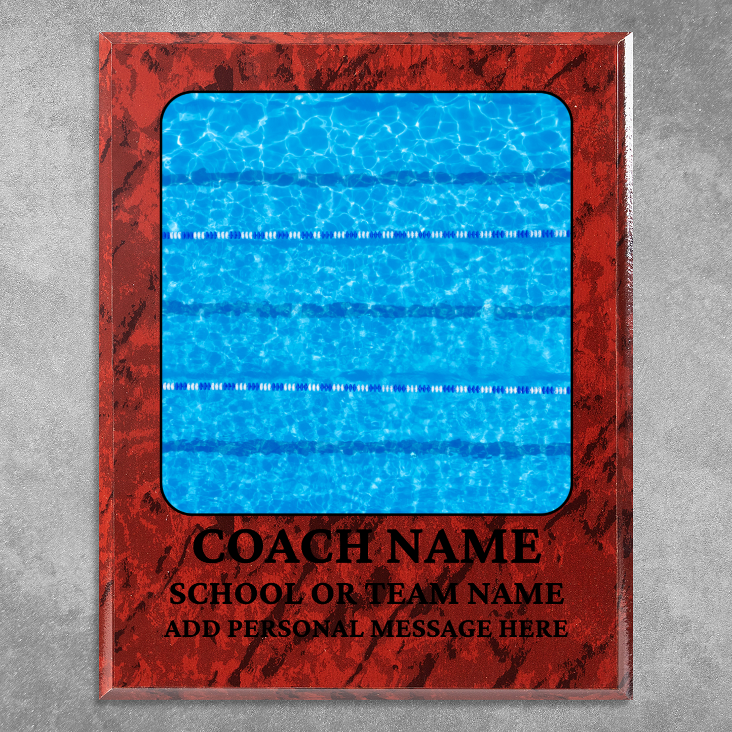 Personalized UV Printed Luxury Award Swim Team 10.5" x 13"