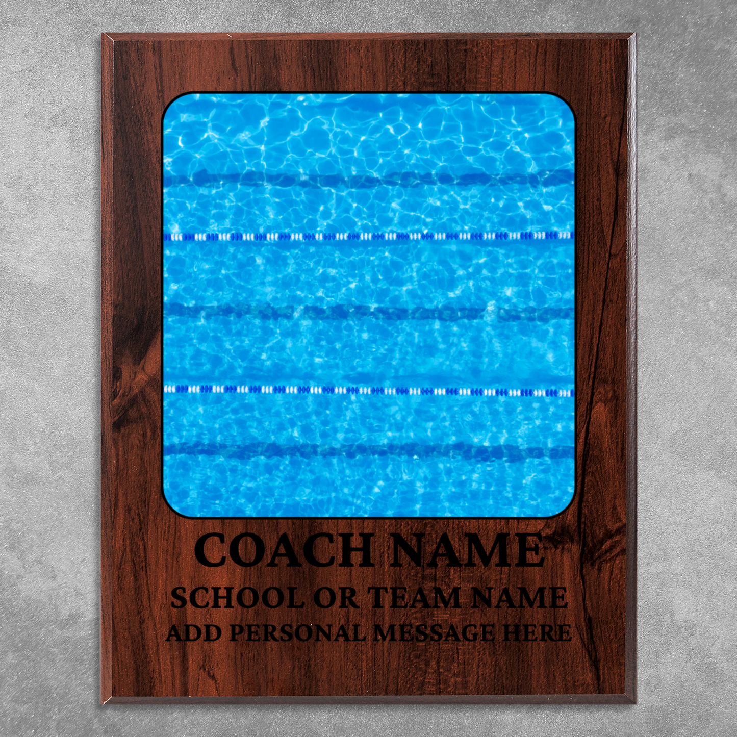 Personalized UV Printed Luxury Award Swim Team 10.5" x 13"
