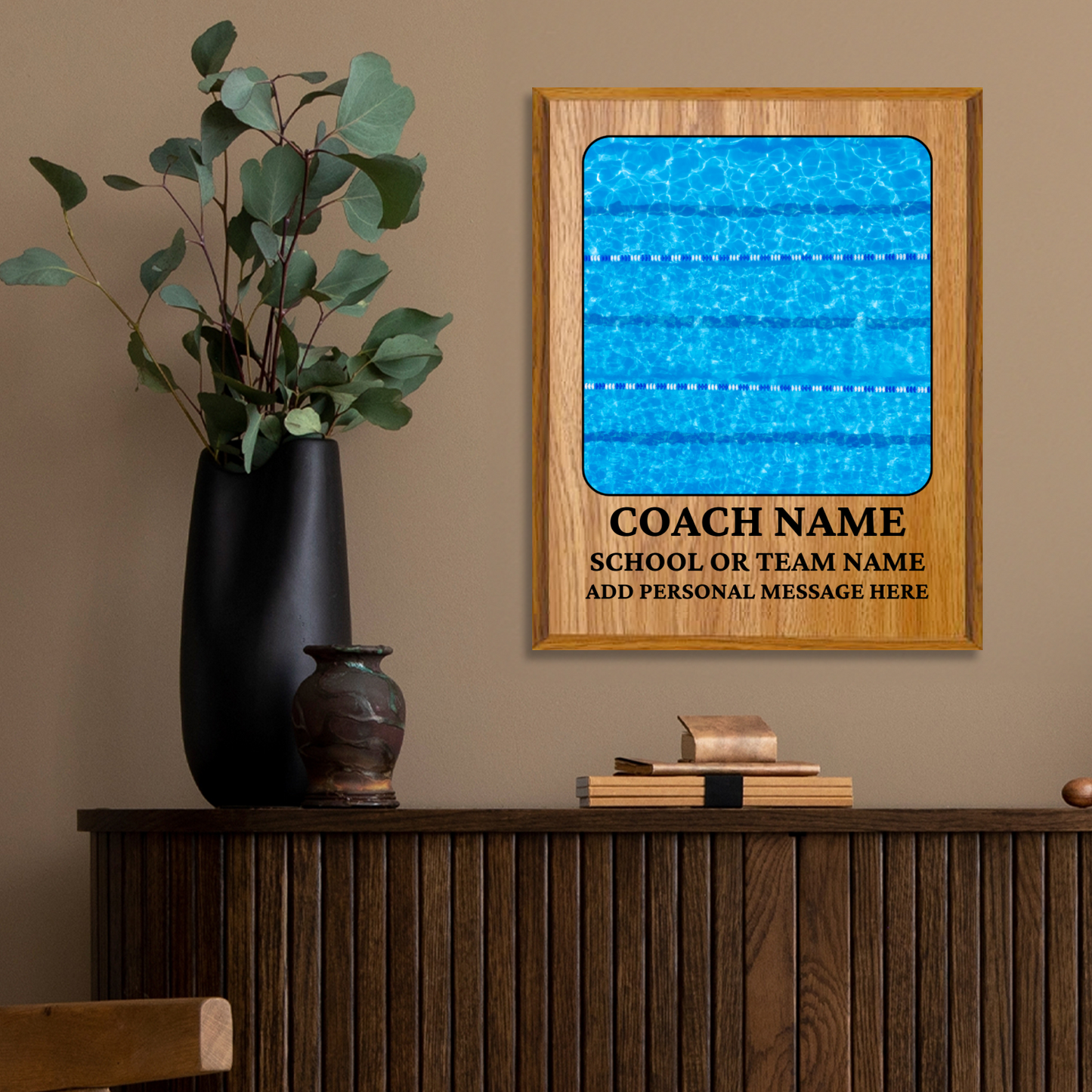 Personalized UV Printed Luxury Award Swim Team 10.5" x 13"