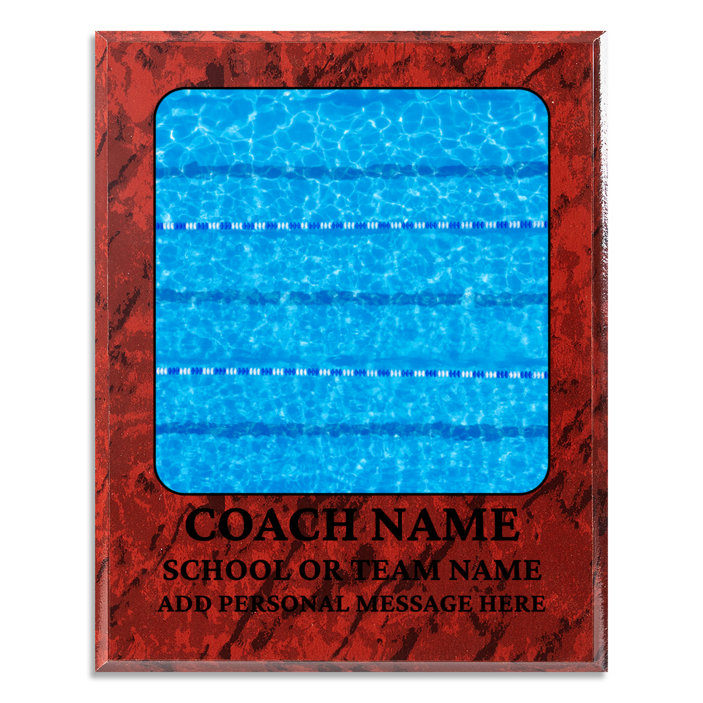 Personalized UV Printed Luxury Award Swim Team 10.5" x 13"