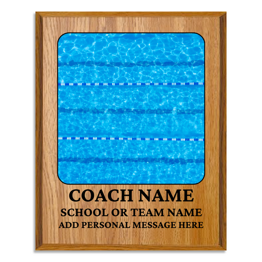 Personalized UV Printed Luxury Award Swim Team 10.5" x 13"