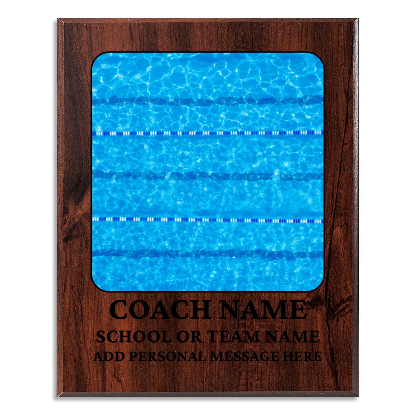 Personalized UV Printed Luxury Award Swim Team 10.5" x 13"