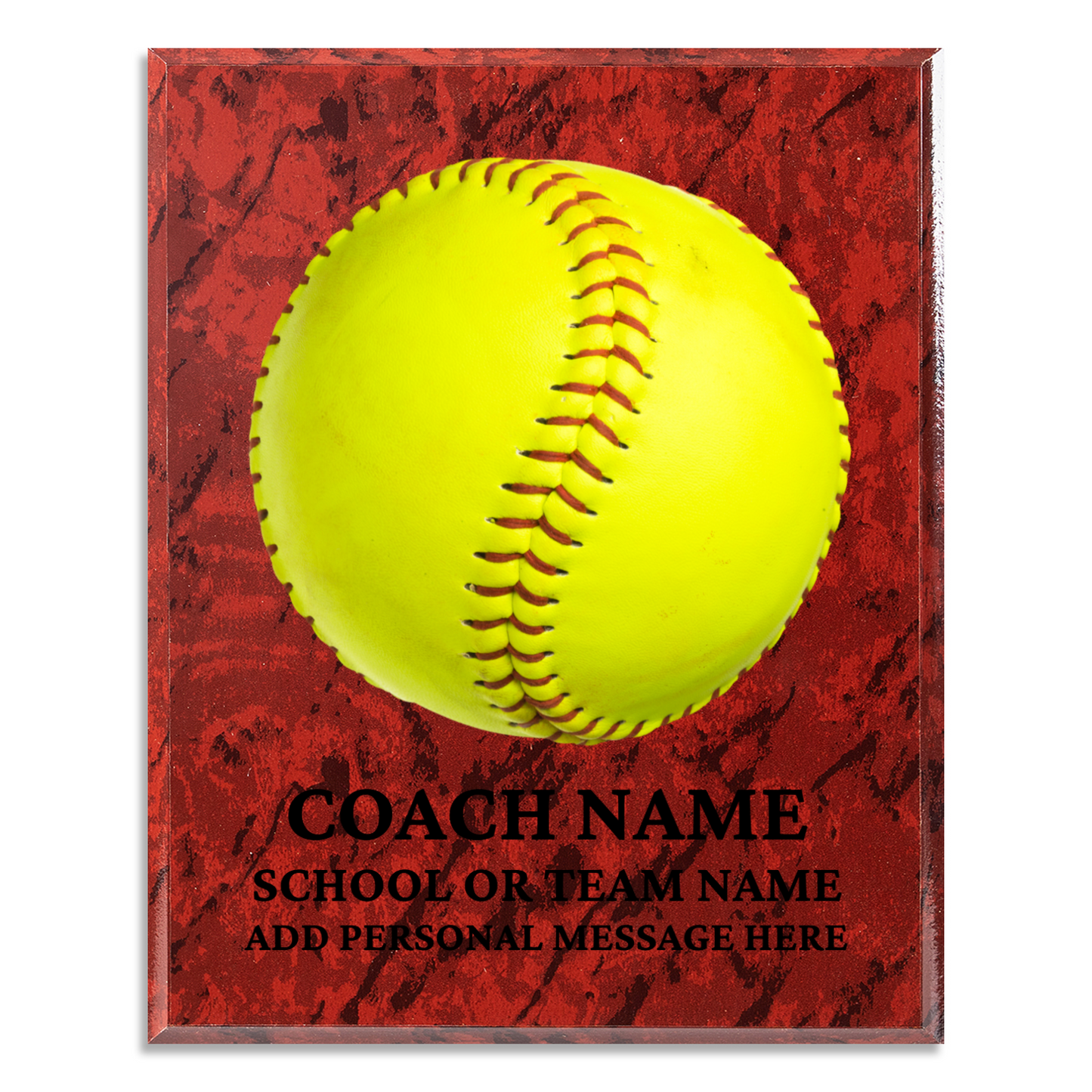 Personalized UV Printed Luxury Award Softball 10.5" x 13"