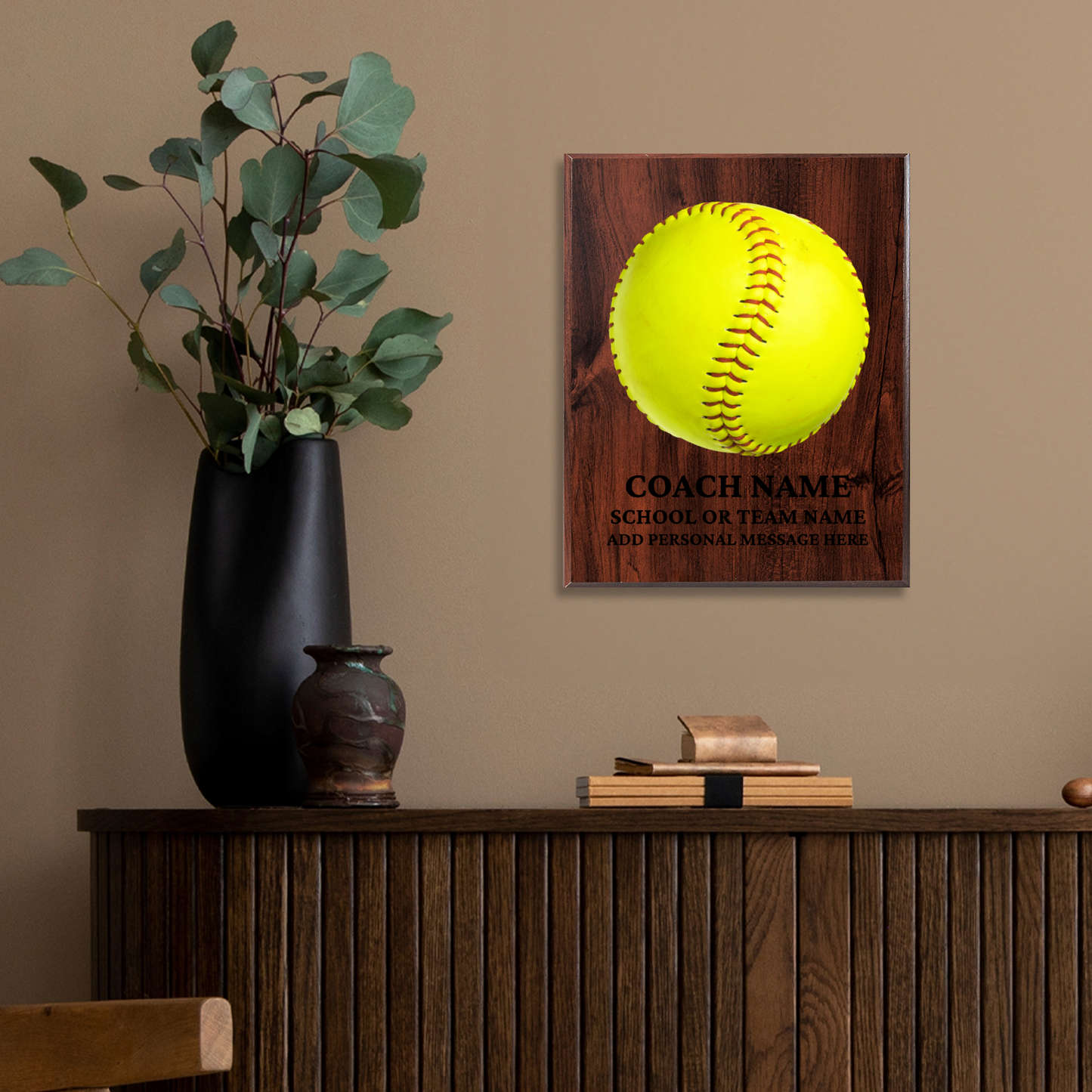 Personalized UV Printed Luxury Award Softball 10.5" x 13"