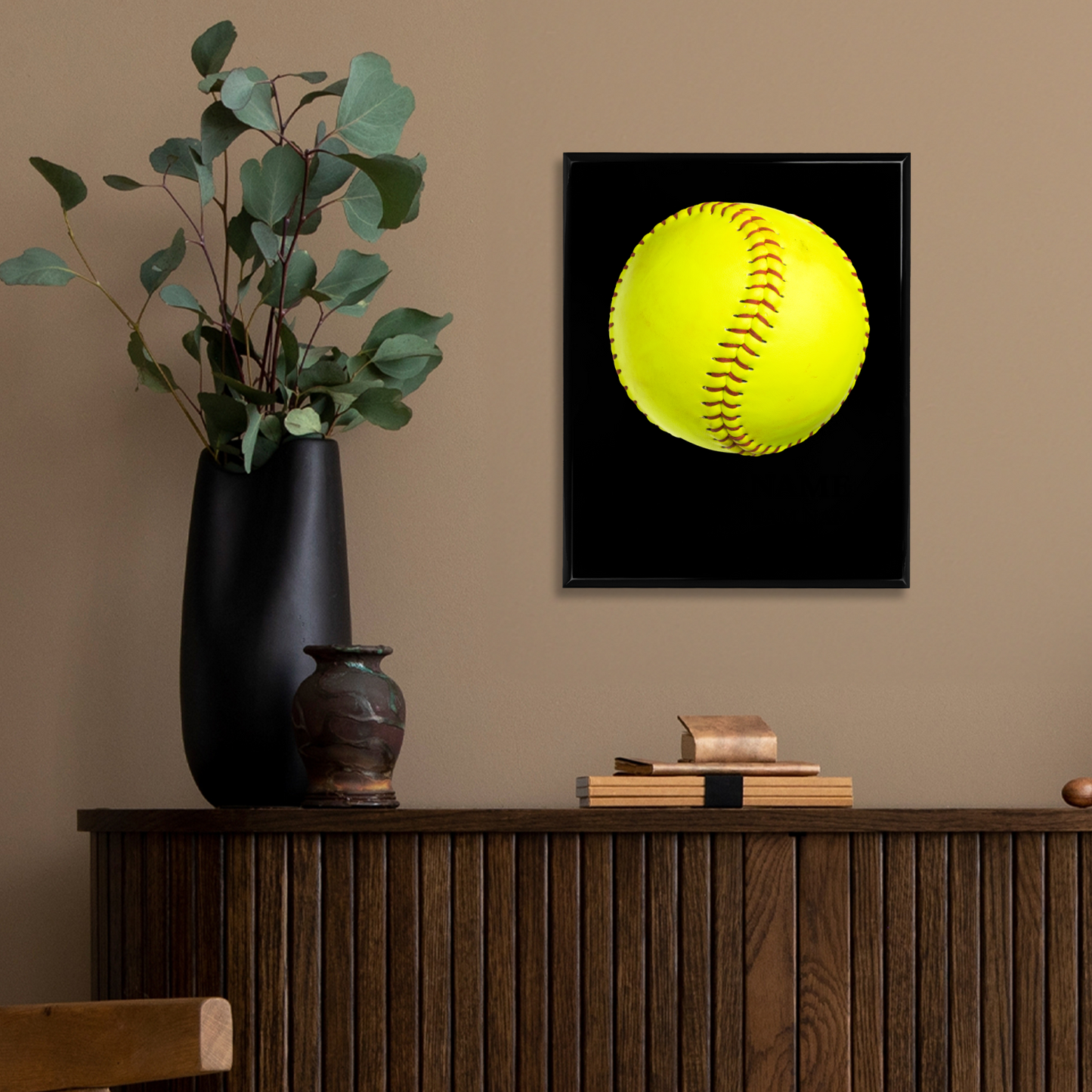 Personalized UV Printed Luxury Award Softball 10.5" x 13"