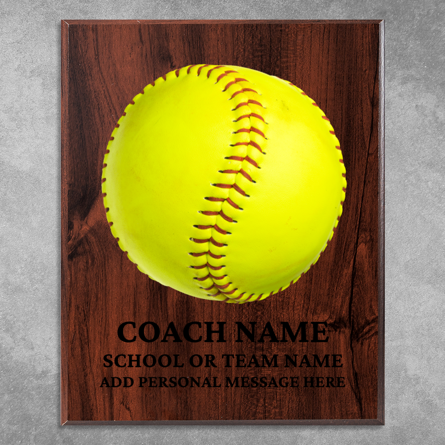 Personalized UV Printed Luxury Award Softball 10.5" x 13"