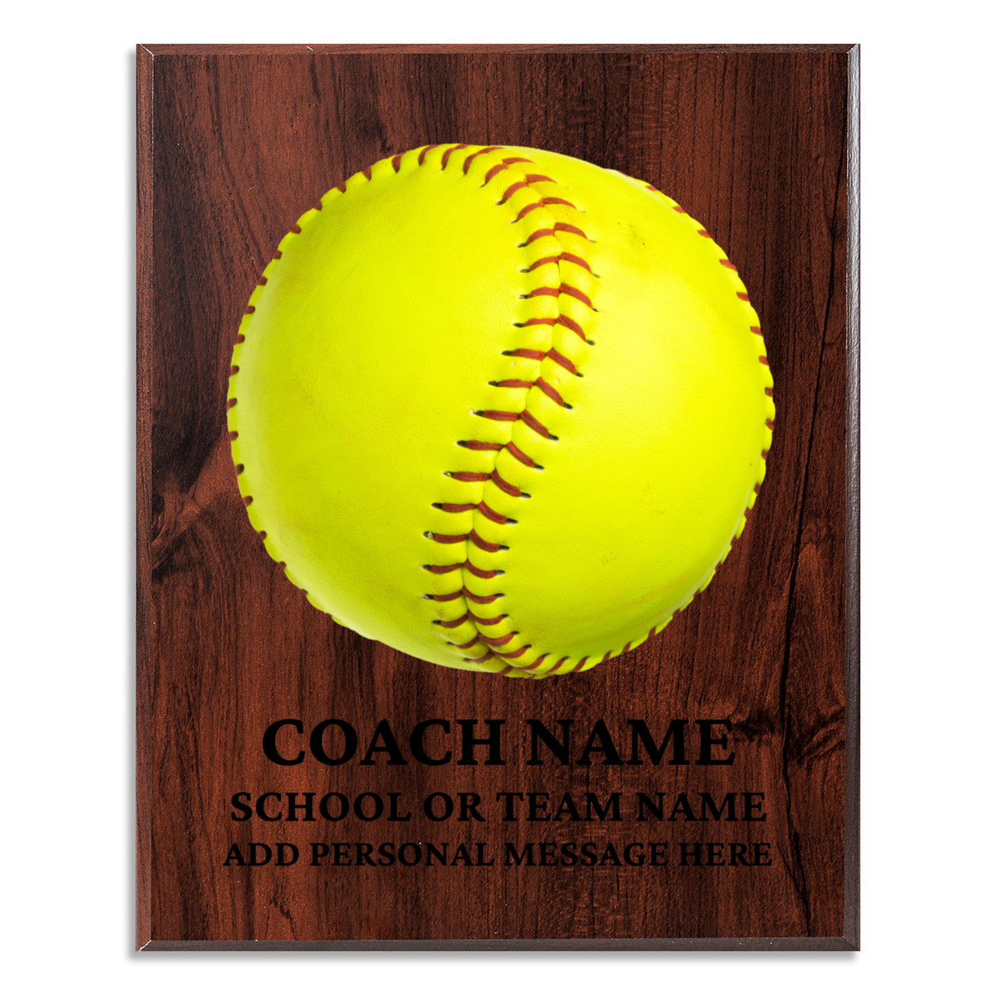 Personalized UV Printed Luxury Award Softball 10.5" x 13"
