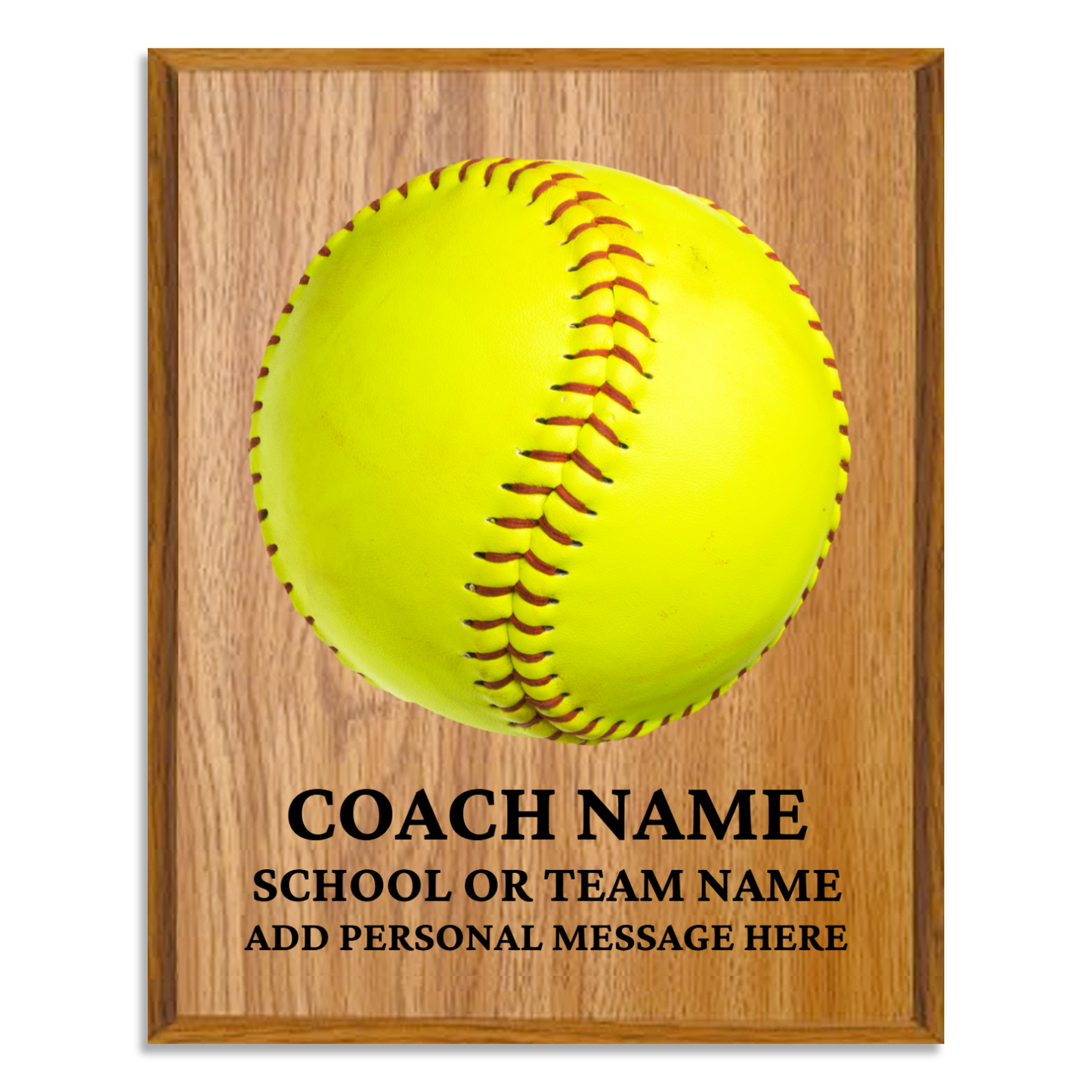 Personalized UV Printed Luxury Award Softball 10.5" x 13"