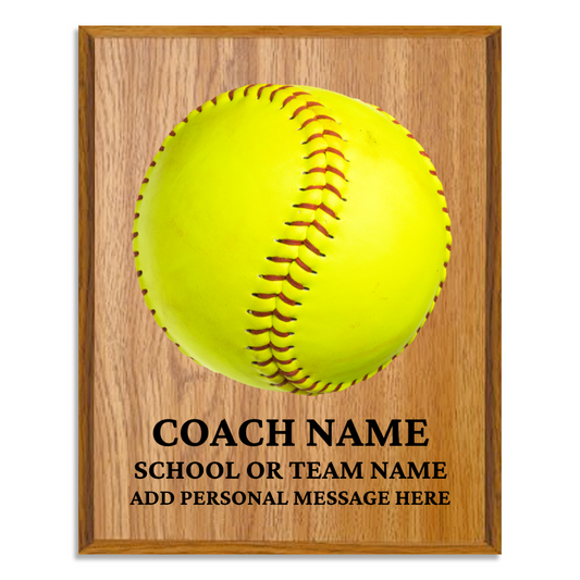 Personalized UV Printed Luxury Award Softball 10.5" x 13"