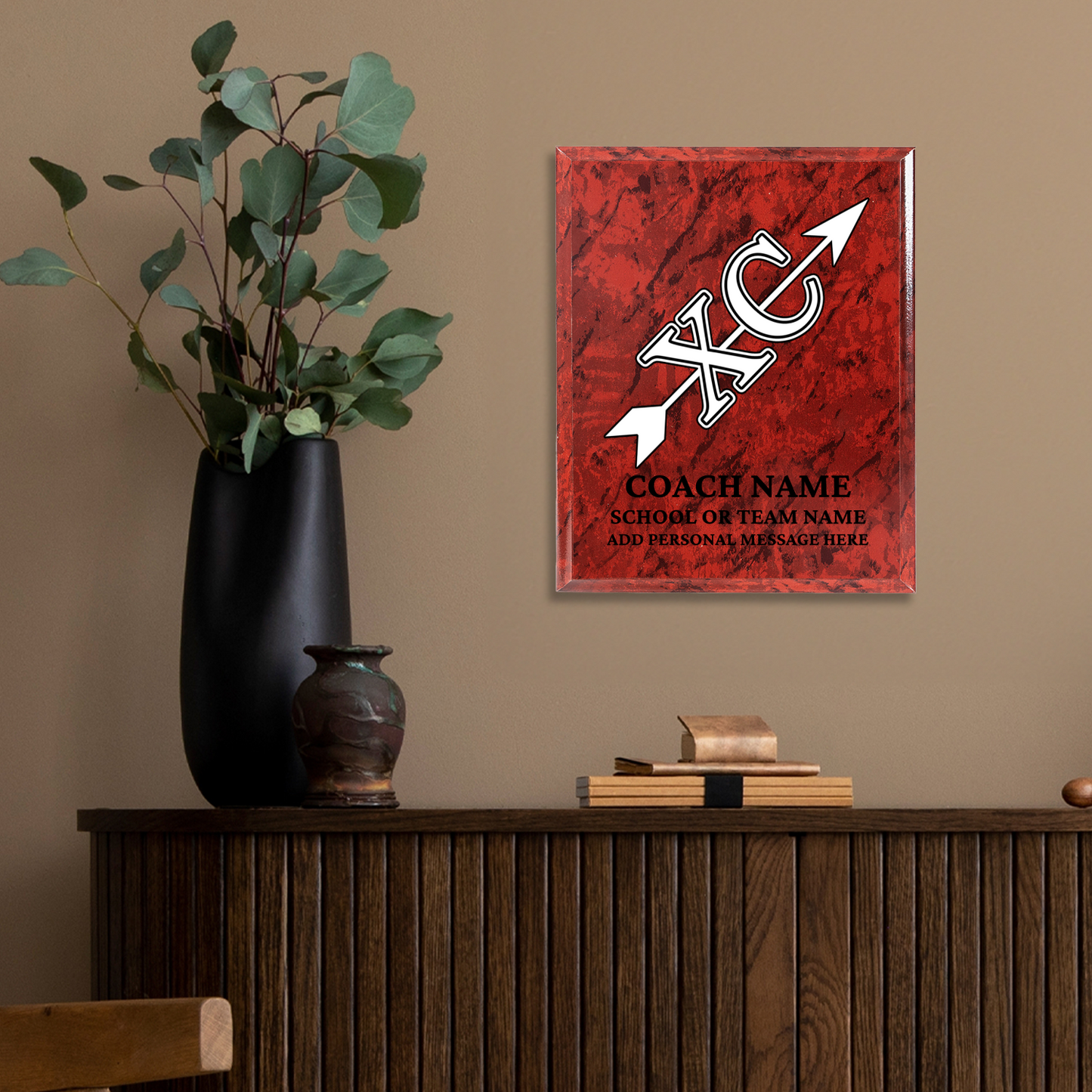 Personalized UV Printed Luxury Award American Cross Country 10.5" x 13"
