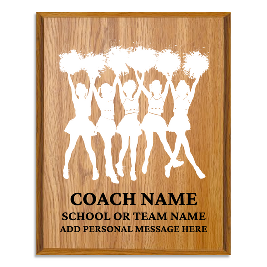 Personalized UV Printed Luxury Award American Cheerleaders 10.5" x 13"