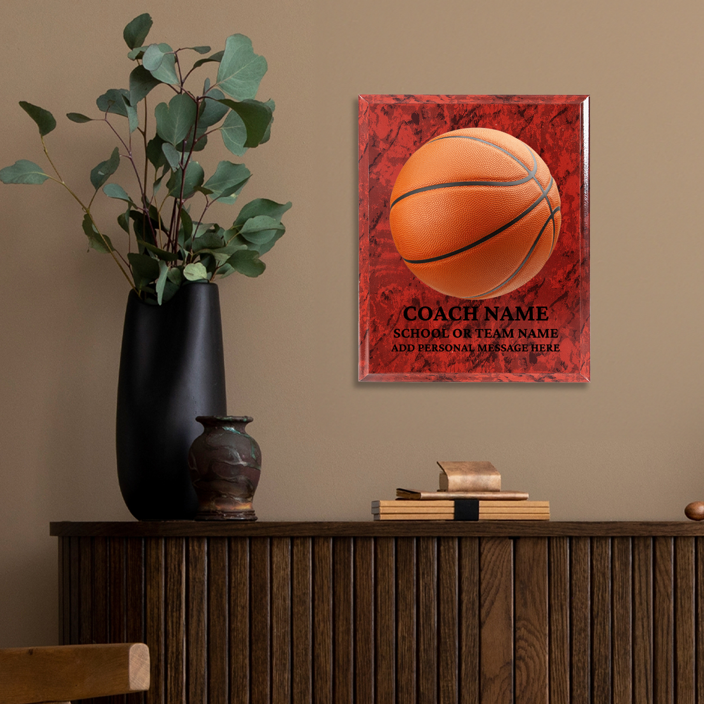 Personalized UV Printed Luxury Award American Basketball 10.5" x 13"
