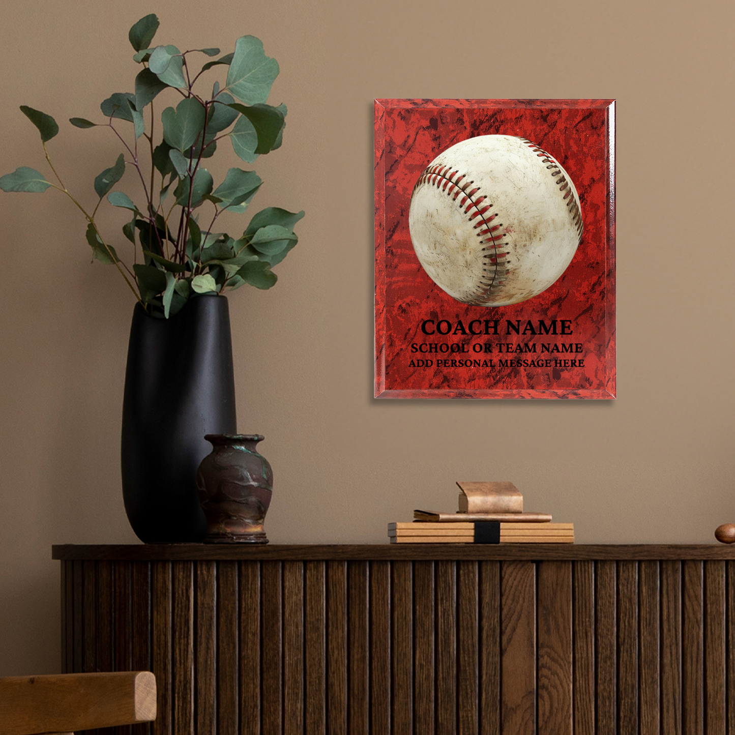 Personalized UV Printed Luxury Award American Baseball 10.5" x 13"