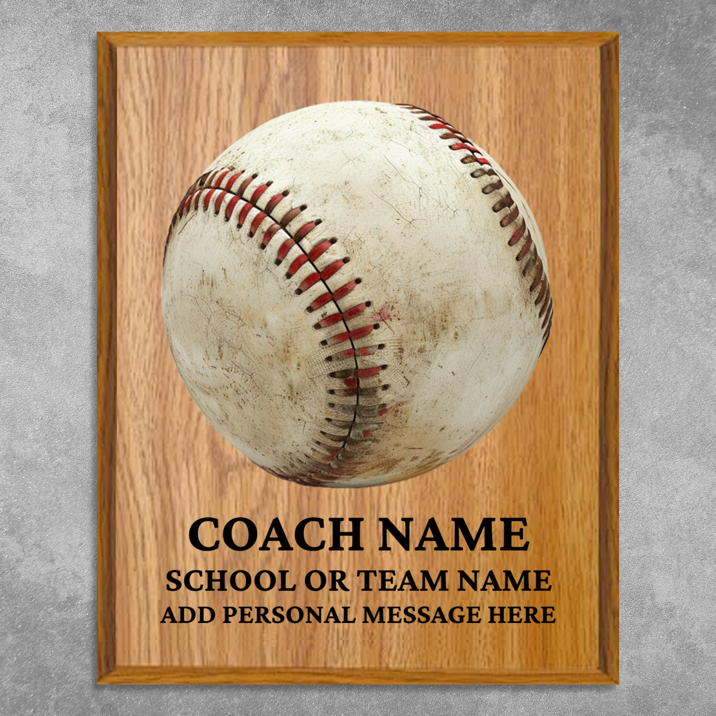 Personalized UV Printed Luxury Award American Baseball 10.5" x 13"