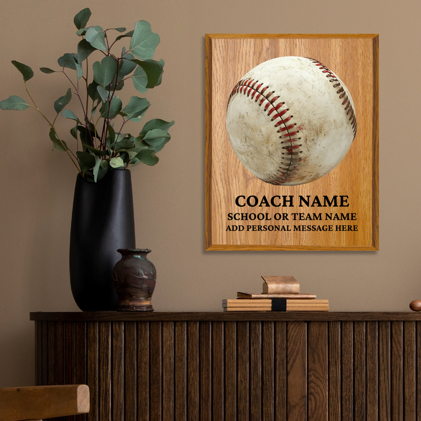 Personalized UV Printed Luxury Award American Baseball 10.5" x 13"