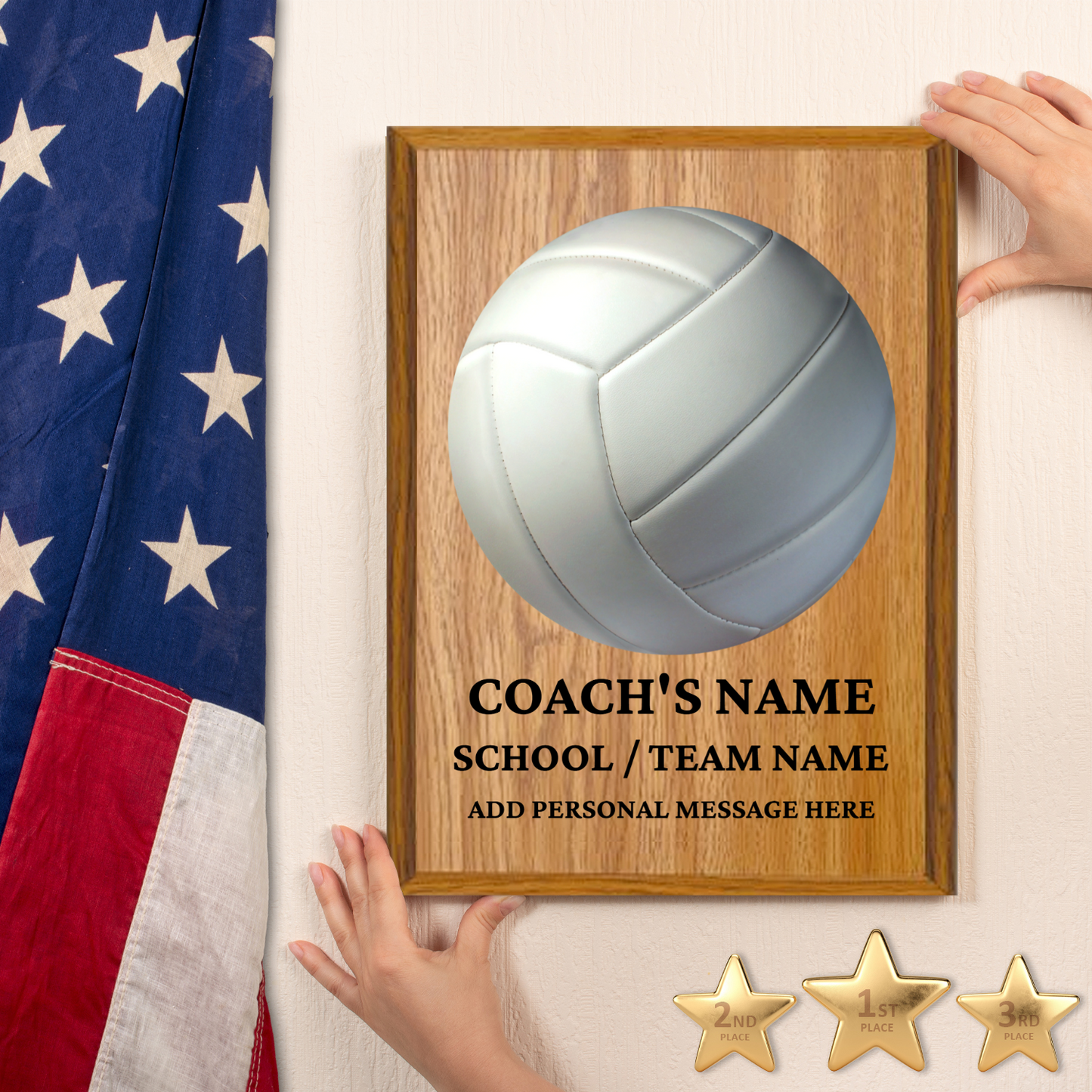 Personalized UV Printed Luxury Award Volleyball 9" x 12"