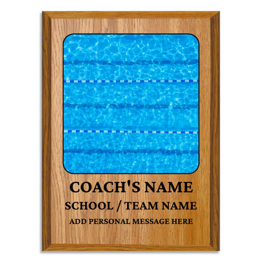 Personalized UV Printed Luxury Award Swim Team 9" x 12"