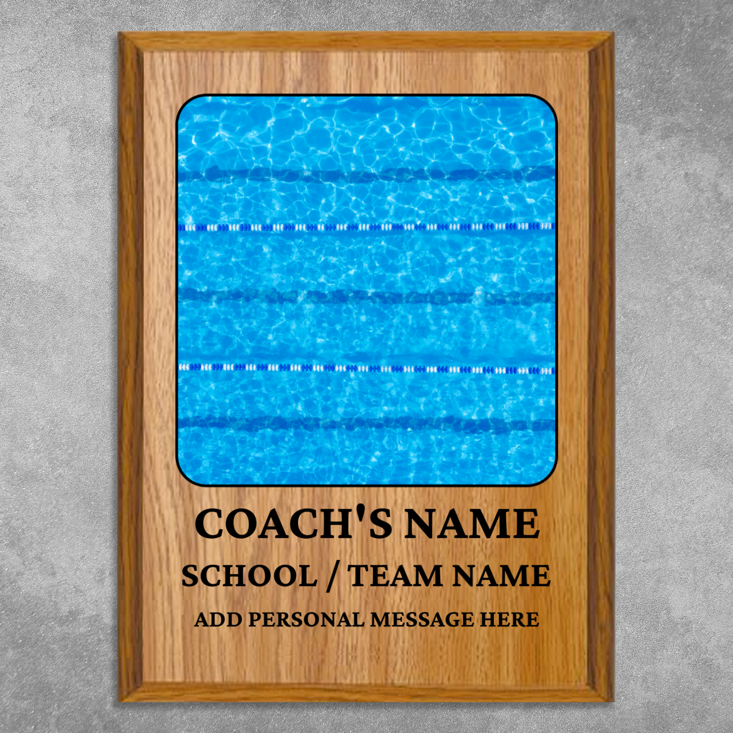 Personalized UV Printed Luxury Award Swim Team 9" x 12"