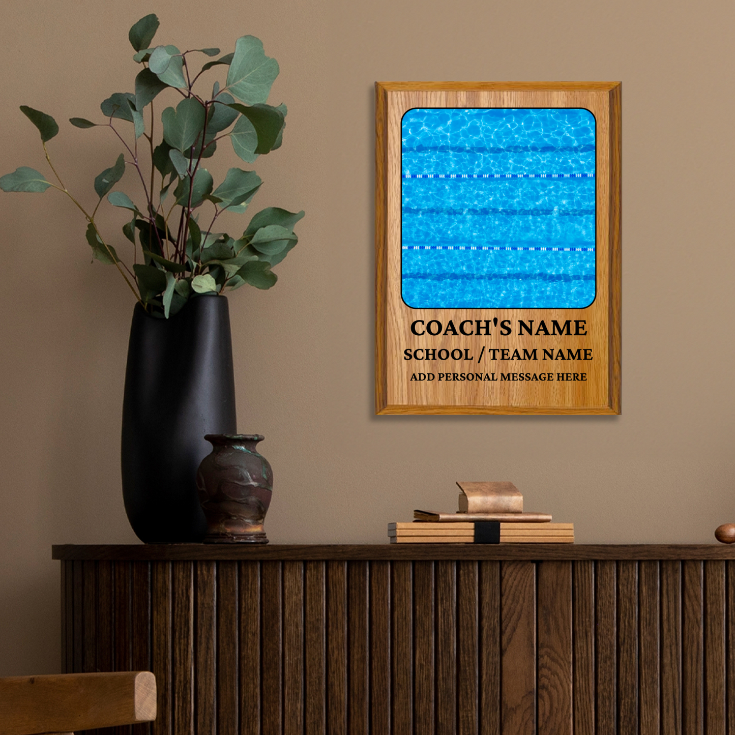 Personalized UV Printed Luxury Award Swim Team 9" x 12"